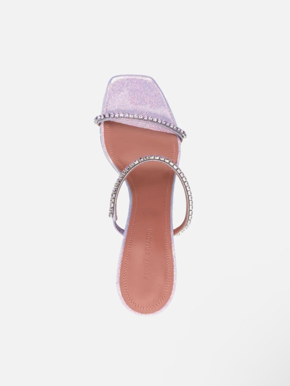 NWT Amina Muaddi Lilac Crystal-Embellished Slide Sandal Authentic